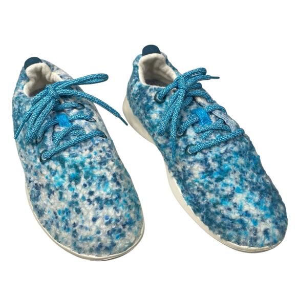 Allbirds Women’s Wool Runner Fluff Blue White Lace Up Sneaker Size US 9 - Picture 5 of 11
